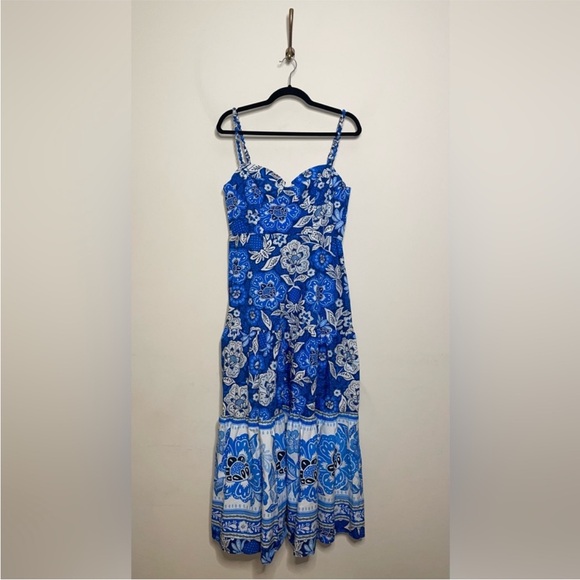 Farm Rio Full Of Flowers Sweetheart Midi Dress - Picture 7 of 8